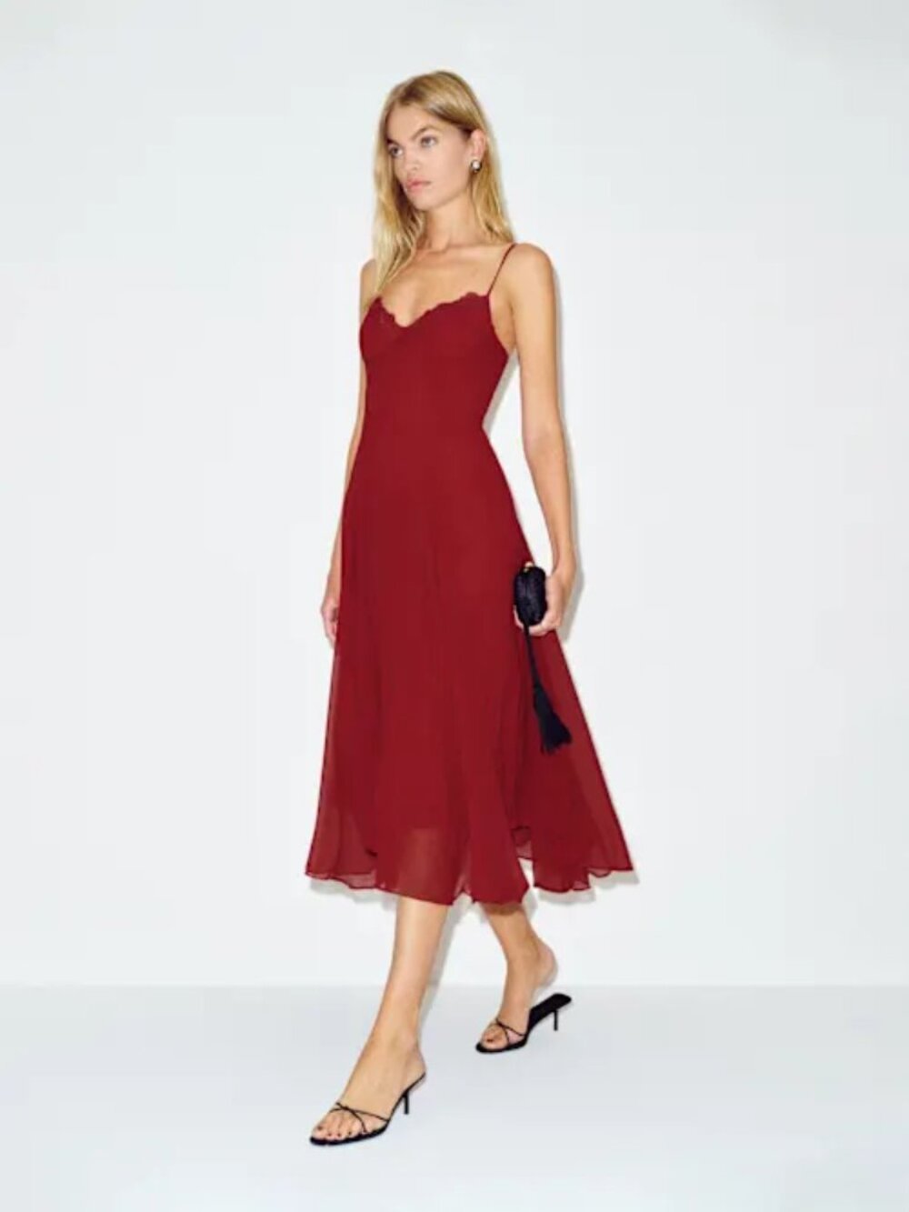 Reformation Petites Laia Dress Red - Size 0P